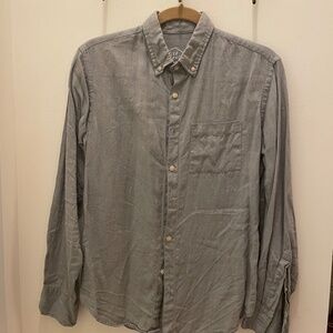 Alex Crane Playa Shirt European Linen Button Down Size S Steel Minimalist